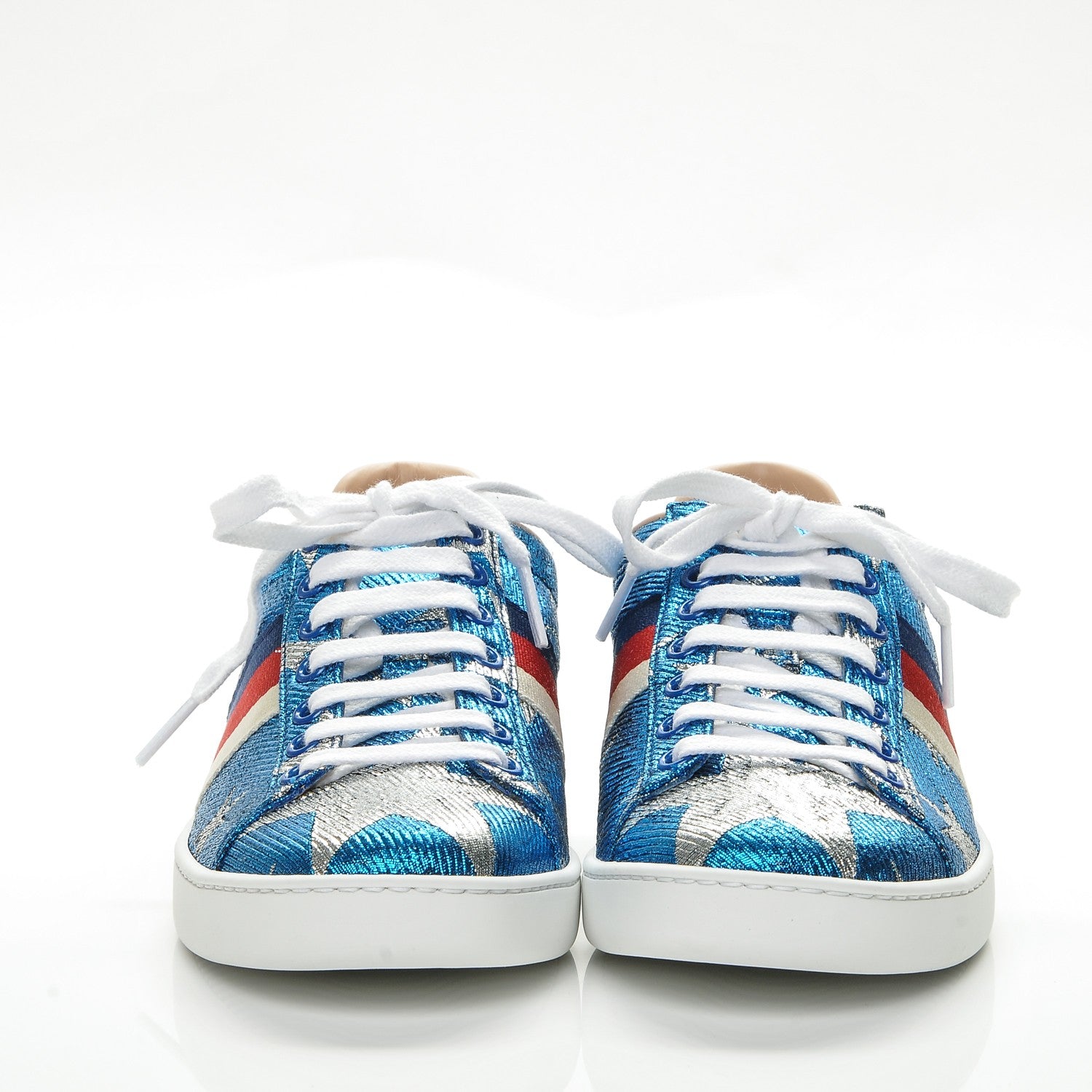 Gucci Lurex Starry Sky Sylvie Web New Ace Sneakers 37 Bluette Silver 2 of 8