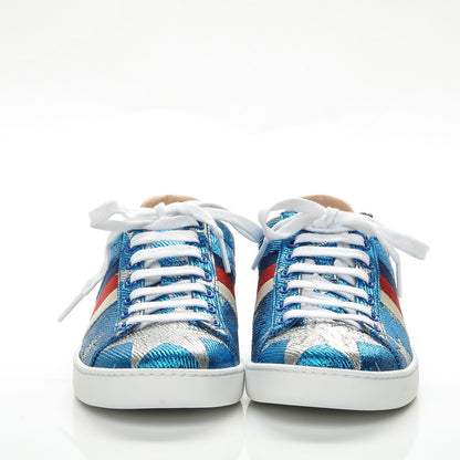 Gucci Lurex Starry Sky Sylvie Web New Ace Sneakers 37 Bluette Silver 2 of 8