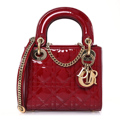 Christian Dior Patent Cannage Mini Lady Dior Red 1 of 12