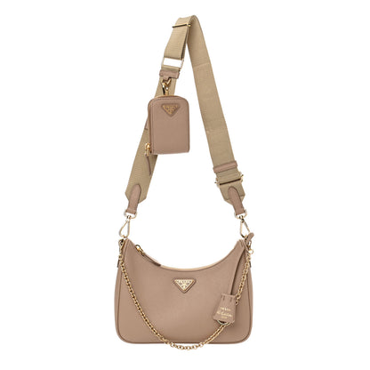 Prada Saffiano Re-Edition 2005 Shoulder Bag Cammeo Beige 1 of 12