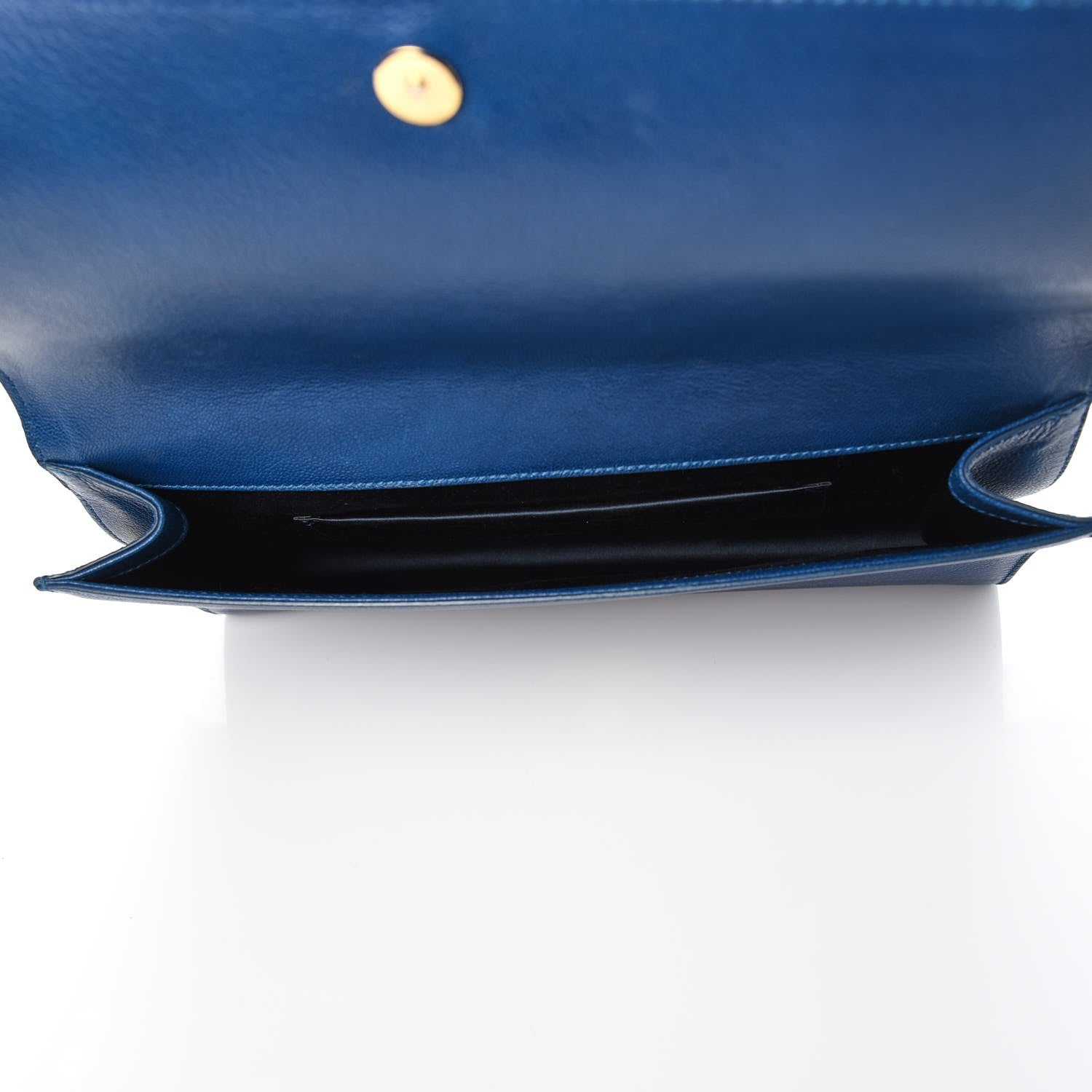 Saint Laurent Calfskin Large Belle De Jour Clutch Blue 5 of 8