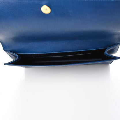Saint Laurent Calfskin Large Belle De Jour Clutch Blue 5 of 8