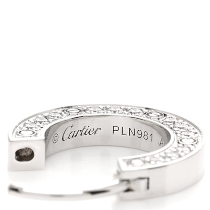 Cartier 18K White Gold Diamond Pave Single LOVE Hoop Earring 4 of 5