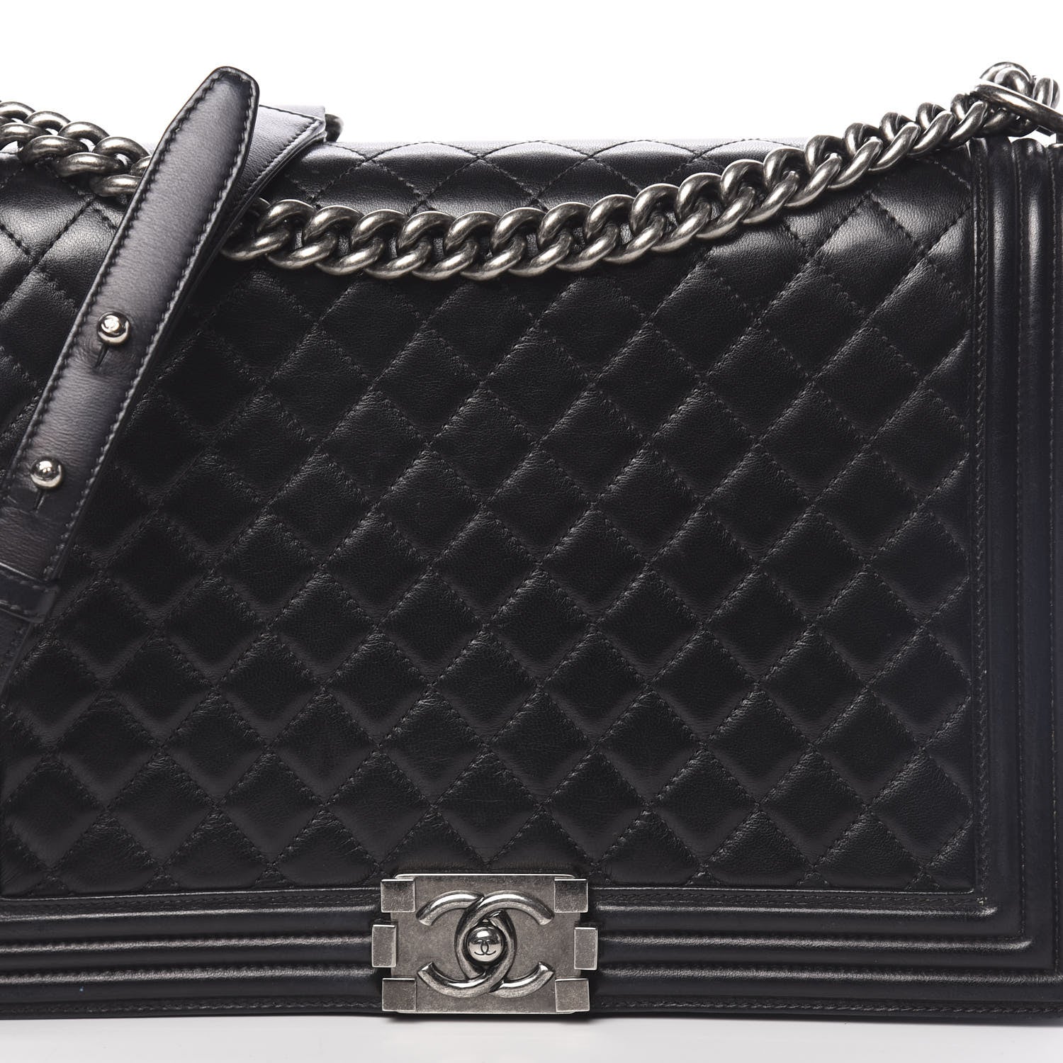 Chanel Lambskin Quilted Large Boy Flap Black 12 of 12