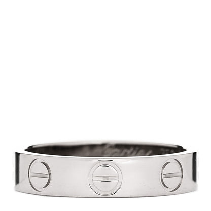 Cartier 18K White Gold 3.5mm LOVE Wedding Band Ring 45 3.25 1 of 4