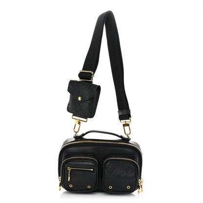 Louis Vuitton Calfskin Monogram Embossed Utility Crossbody Black 1 of 10