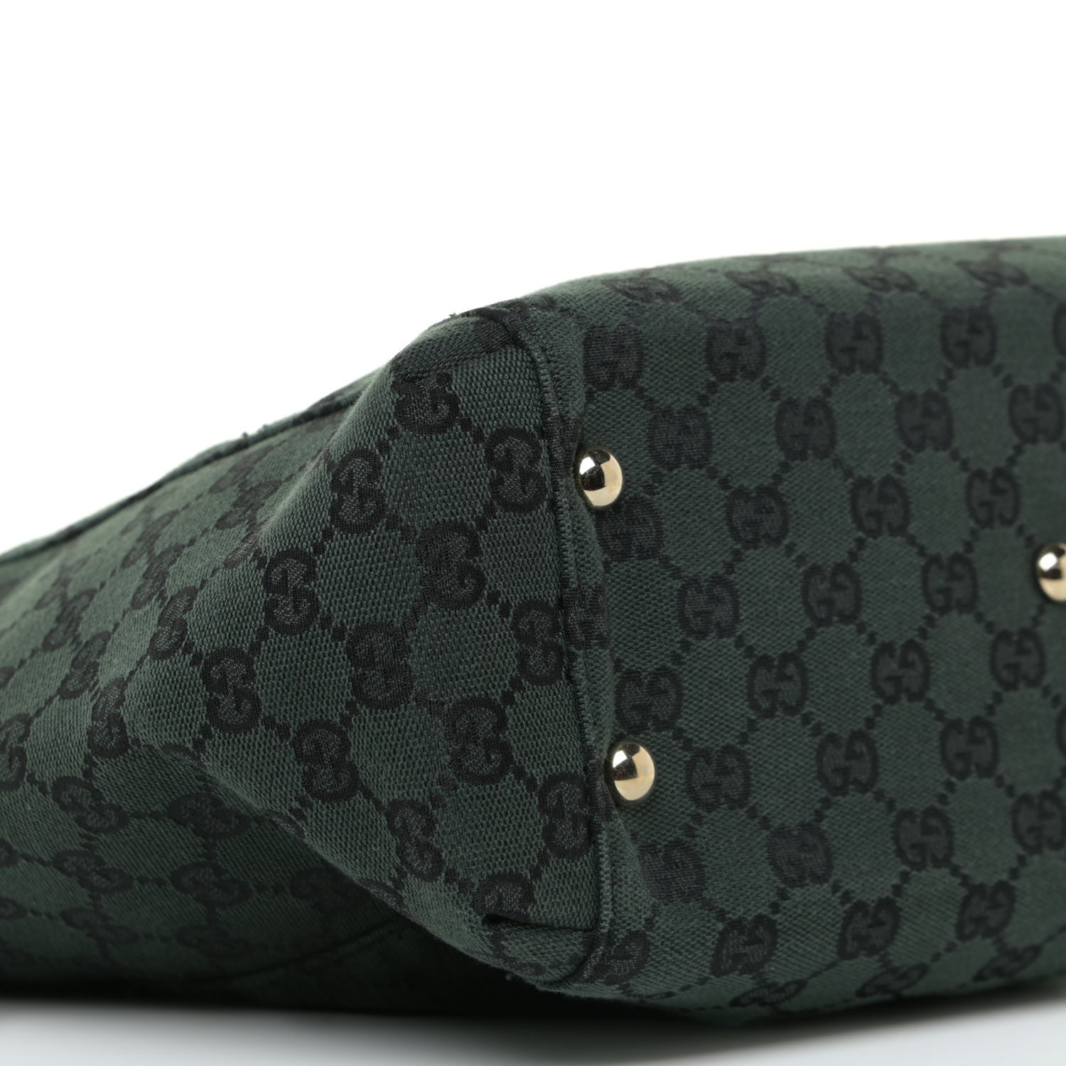 Gucci Monogram Crest Tote Green Black 8 of 18