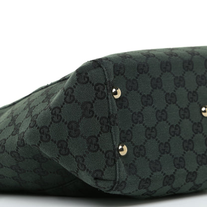 Gucci Monogram Crest Tote Green Black 8 of 18