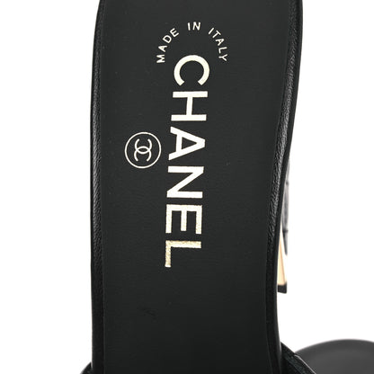 Chanel Lambskin Quilted CC Mules 40 Black 9 of 11