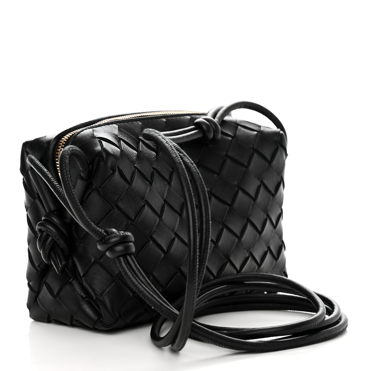 Nappa Intrecciato Mini Loop Camera Bag Black