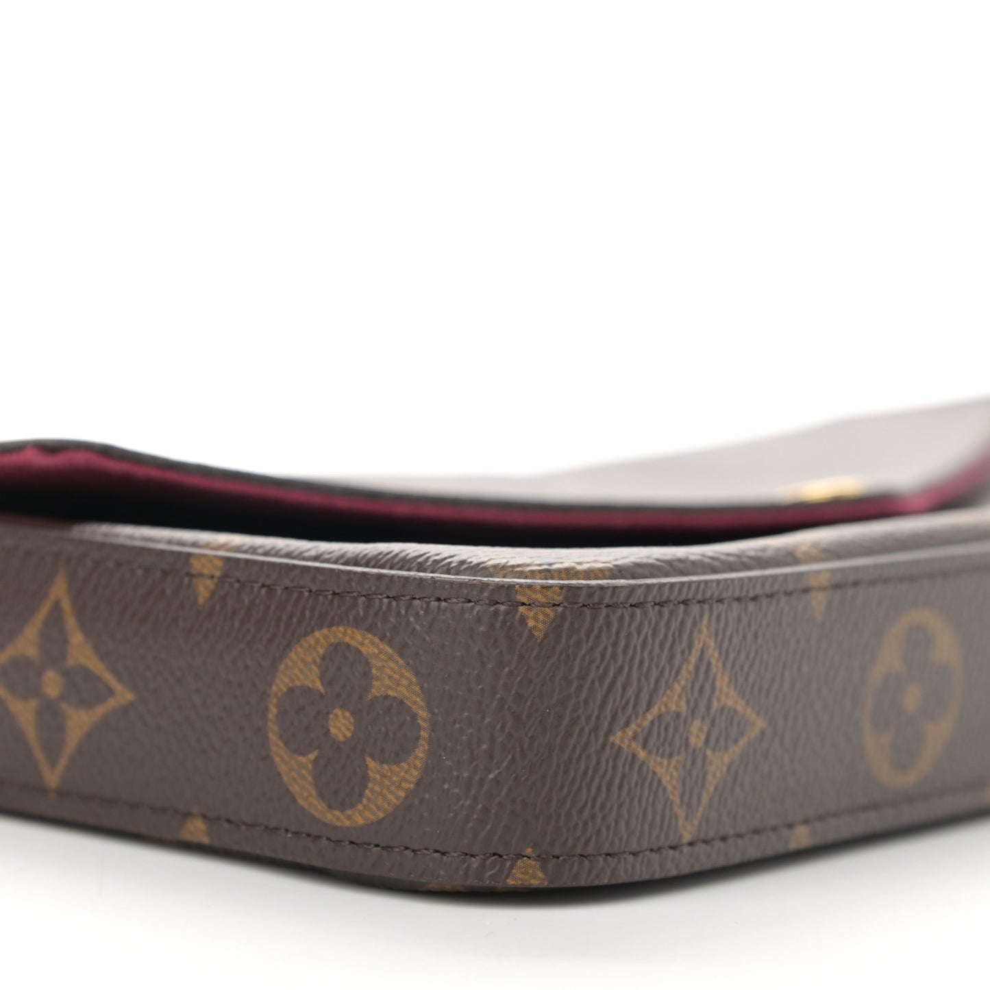 Monogram Pochette Felicie Chain Wallet Fuchsia