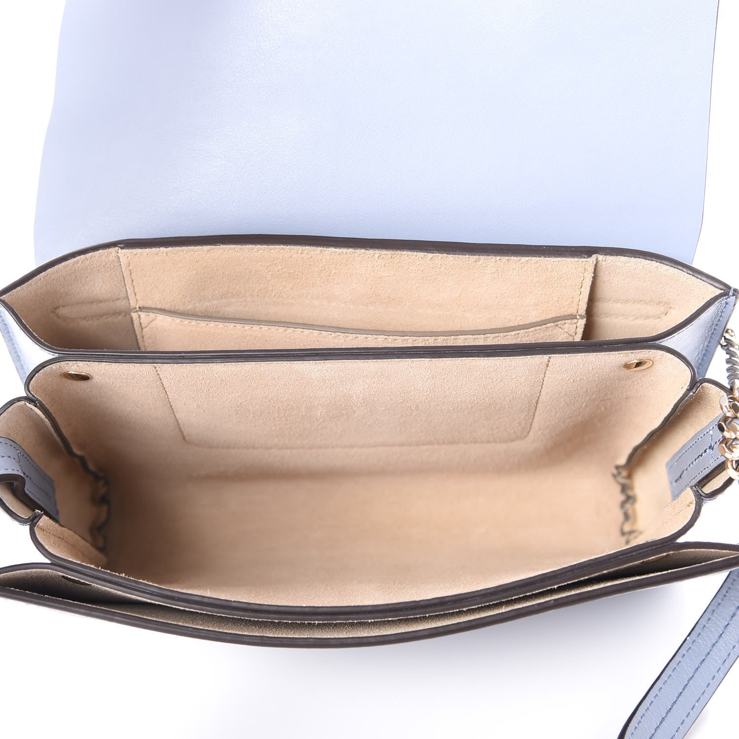 Chloe Suede Calfskin Small Faye Shoulder Bag Washed Blue 7 of 7