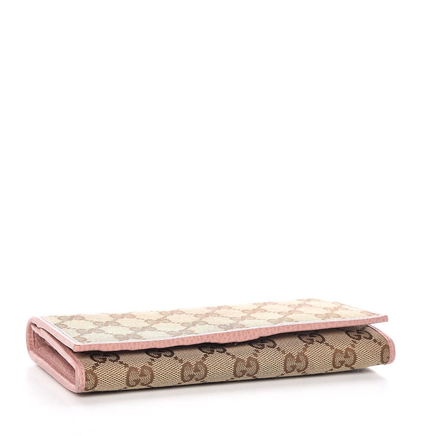 Monogram Dollar Calfskin Continental Flap Wallet Beige Ebony Soft Pink