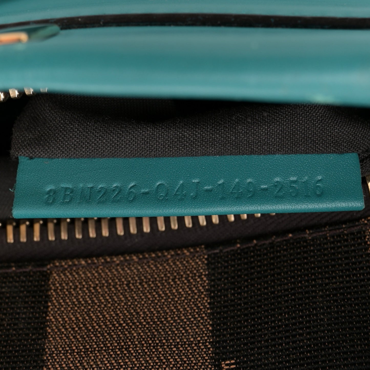 Vitello Morgan Fabric Jacquard Pequin Medium Peekaboo Iconic Satchel Lago Tobacco Black