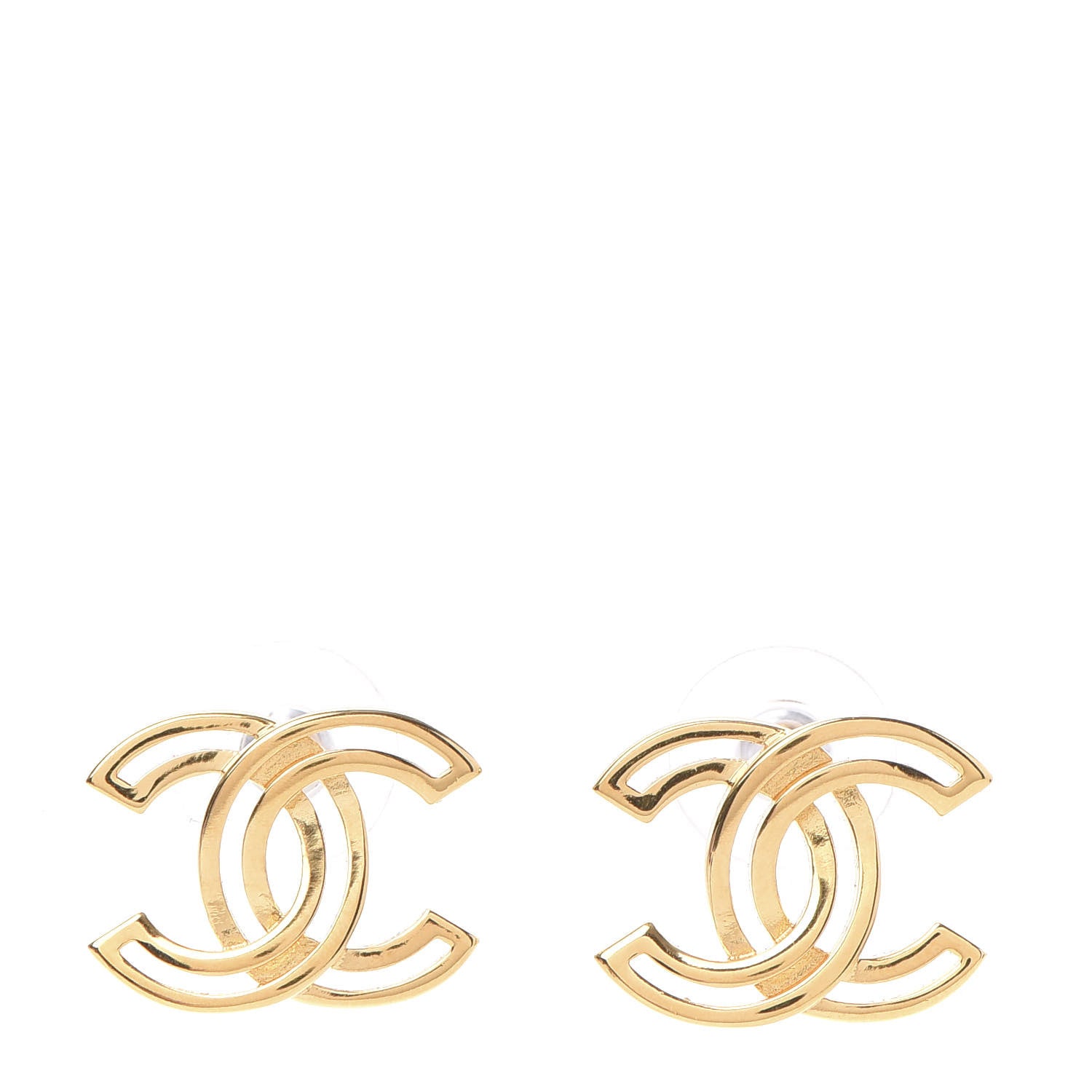 Chanel Metal Obazine CC Earrings Gold 1 of 5