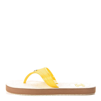 Chanel Jelly CC Thong Sandals 38 Yellow 1 of 8