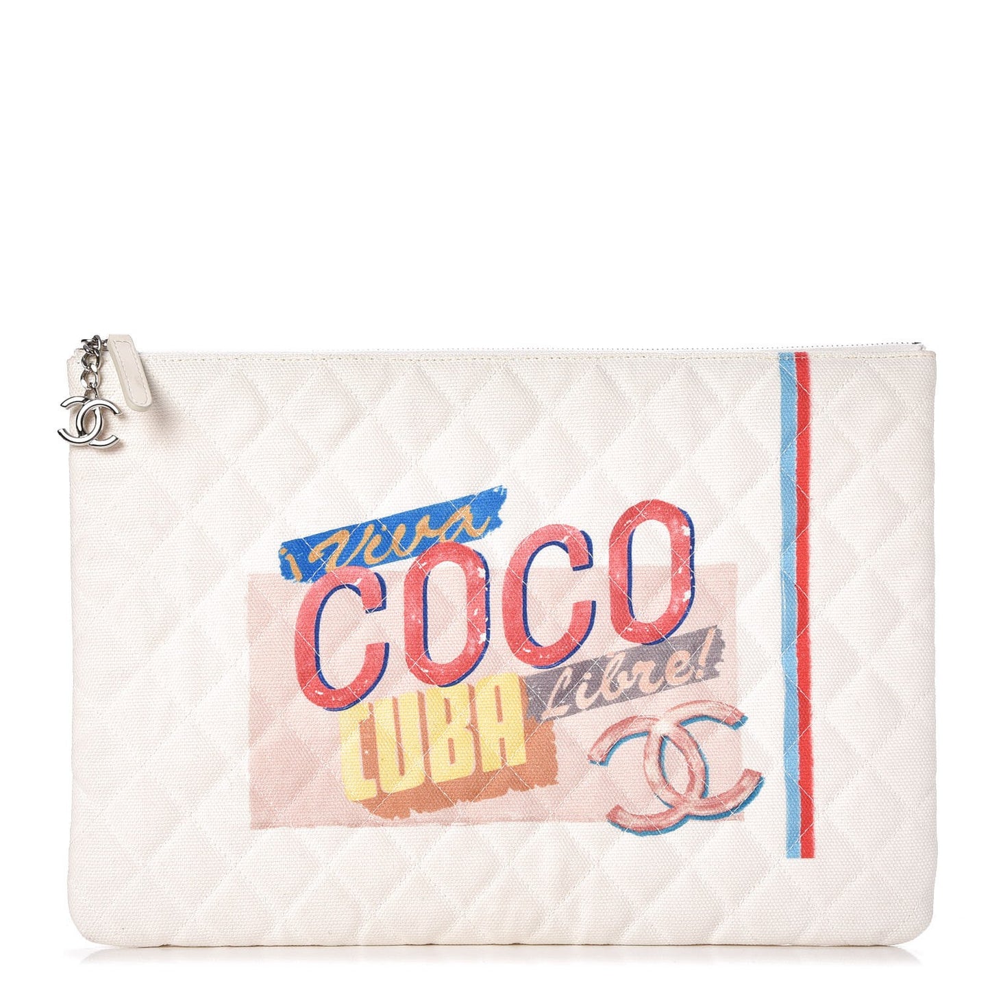 Canvas Large Coco Cuba Cosmetic Case Yellow Turquoise