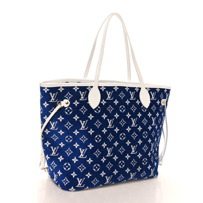 Louis Vuitton Jacquard Velvet Monogram LV Match Neverfull MM Bleu 3 of 10