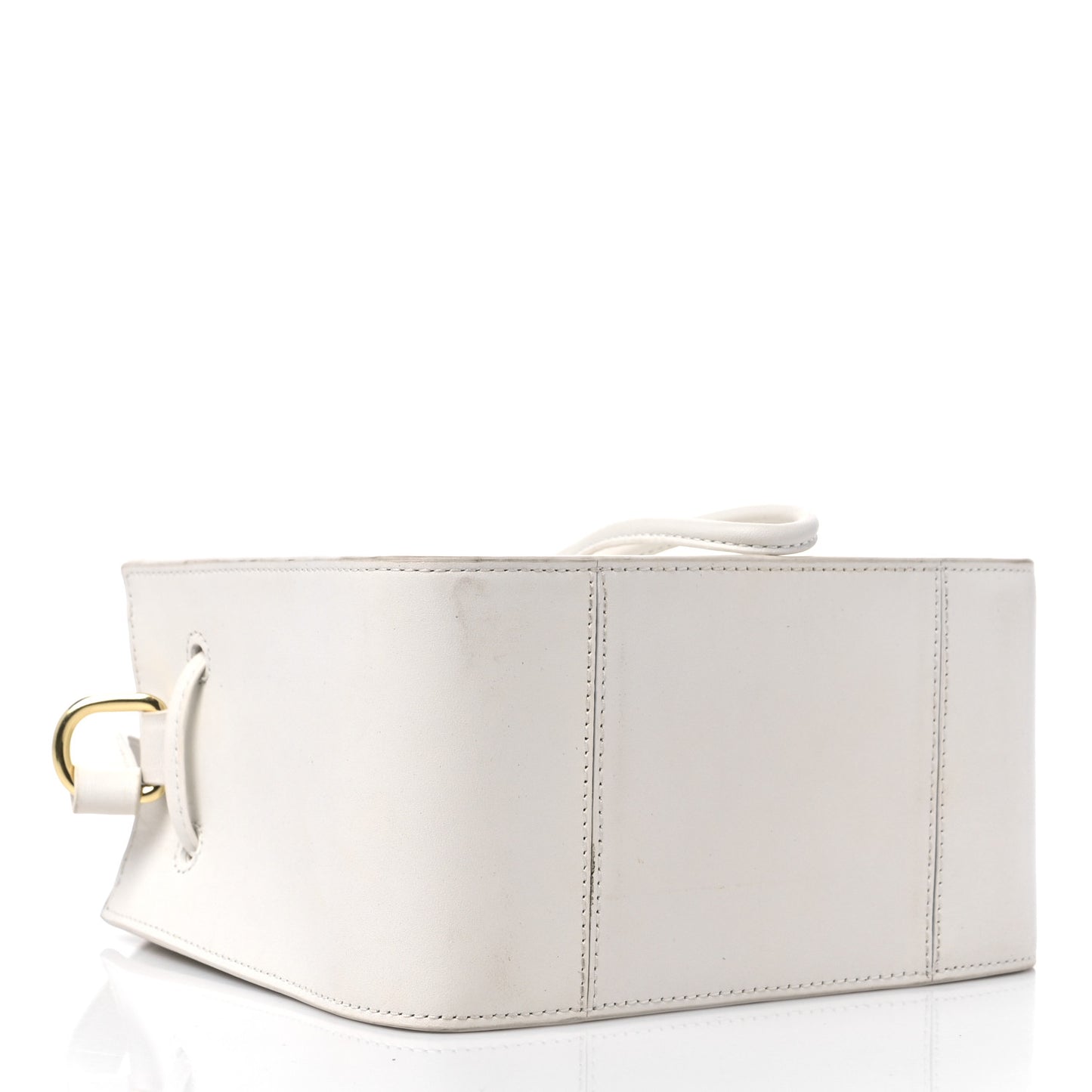 Smooth Calfskin Mini Soleil Bucket Bag White