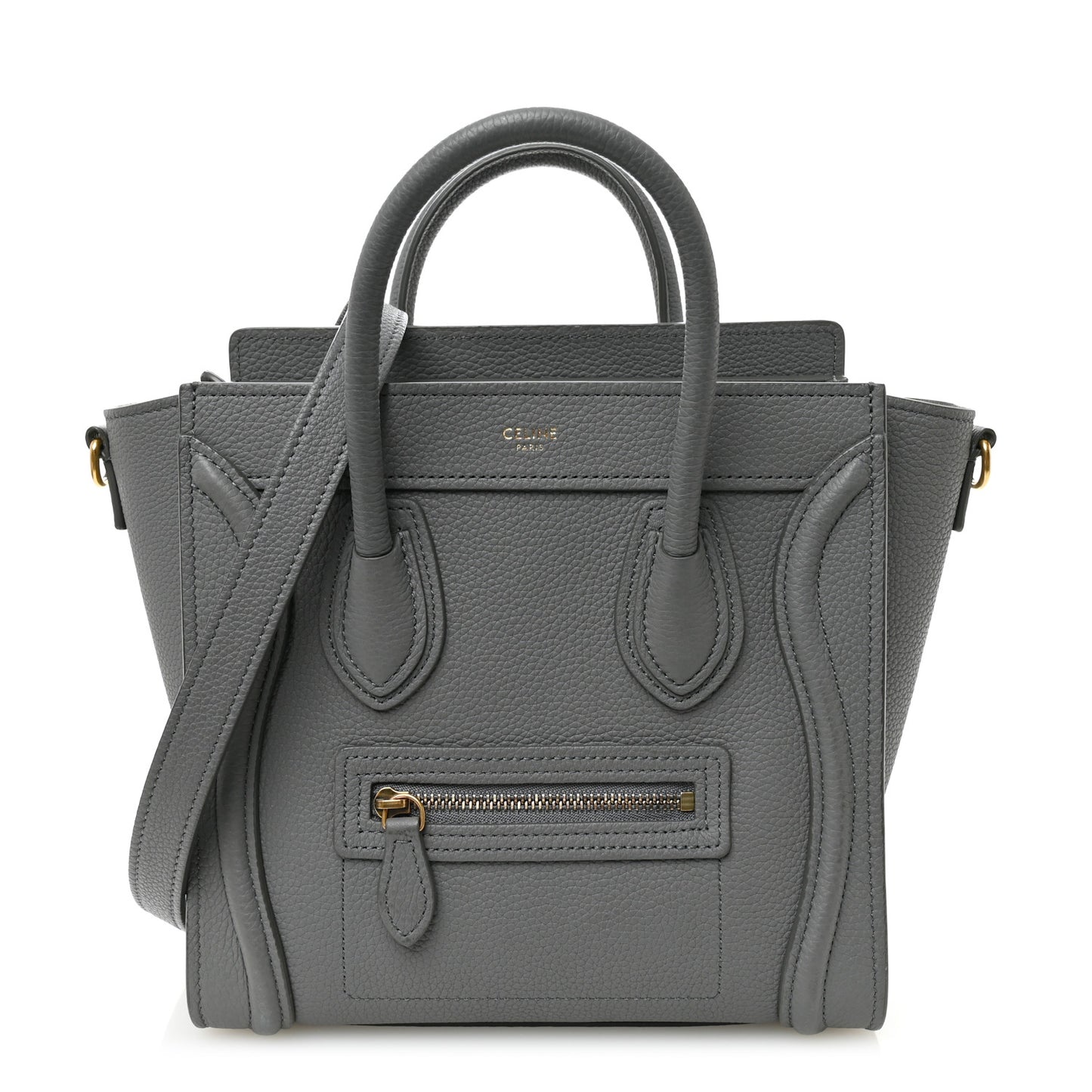 Baby Drummed Calfskin Nano Luggage Kohl