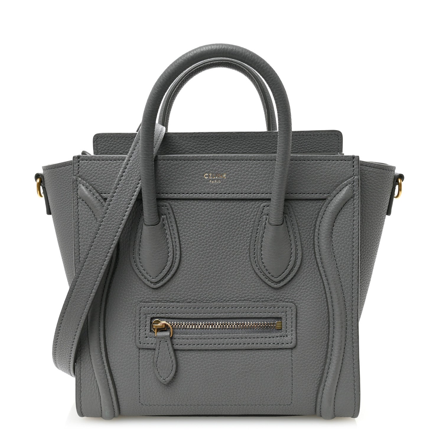 Celine Baby Drummed Calfskin Nano Luggage Kohl 1 of 10