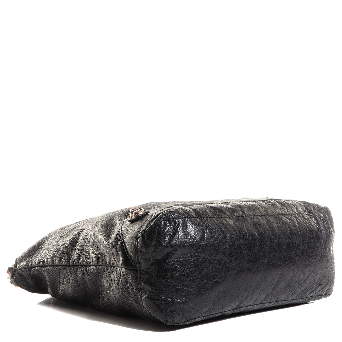 Agneau Giant 12 Rose Gold Hardware Day Hobo Black