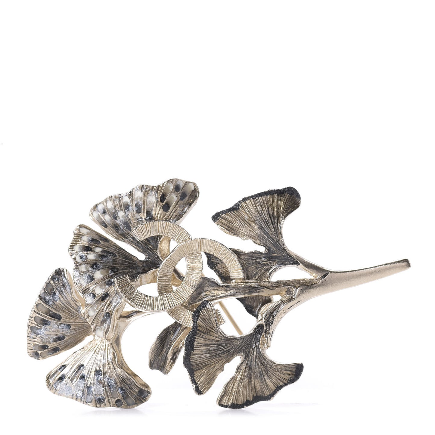 Flower CC Brooch Gold