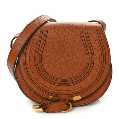 Chloe Grained Calfskin Small Marcie Saddle Bag Tan 1 of 8