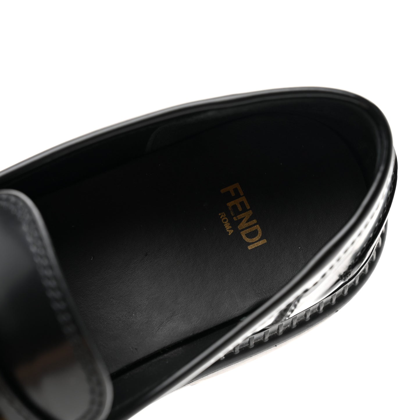 Vitello Abrasivato Fendigraphy 50mm Loafers 37 Black