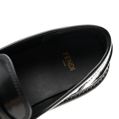 Fendi Vitello Abrasivato Fendigraphy 50mm Loafers 37 Black 8 of 10
