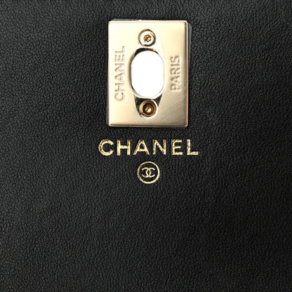 Chanel Lambskin Quilted Trendy CC Dual Handle Clutch With Chain  Black 5 of 10