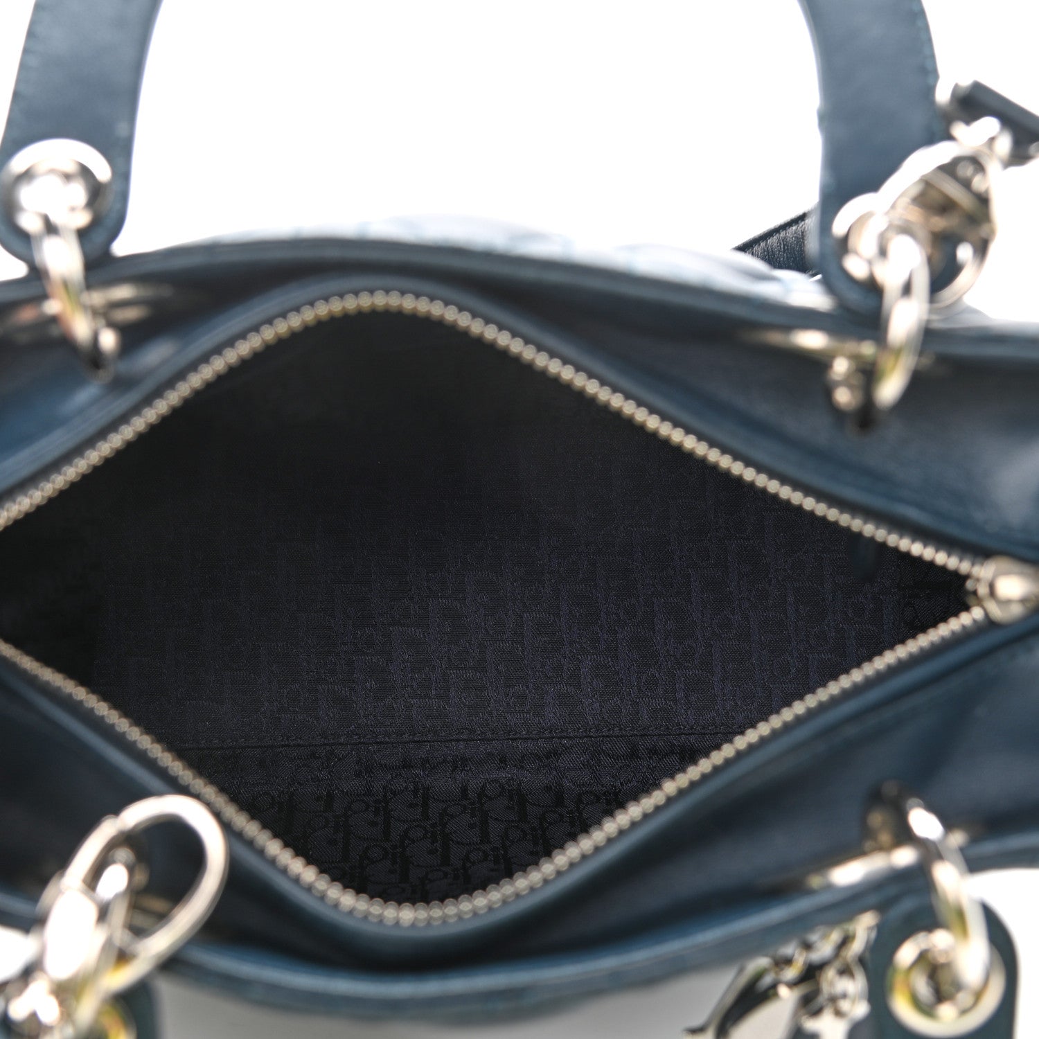 Christian Dior Lambskin Cannage Medium Lady Dior Blue 4 of 11