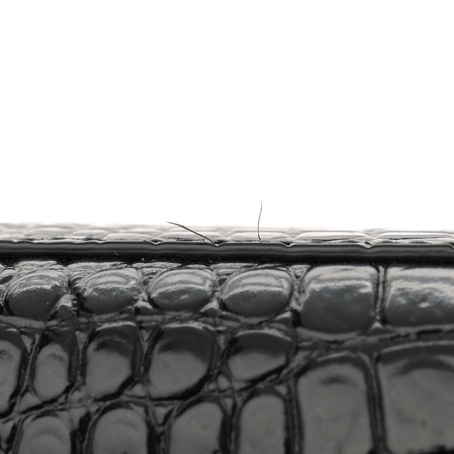 Saint Laurent Calfskin Crocodile Embossed Medium Classic Monogram Kate Tassel Satchel Black 13 of 14