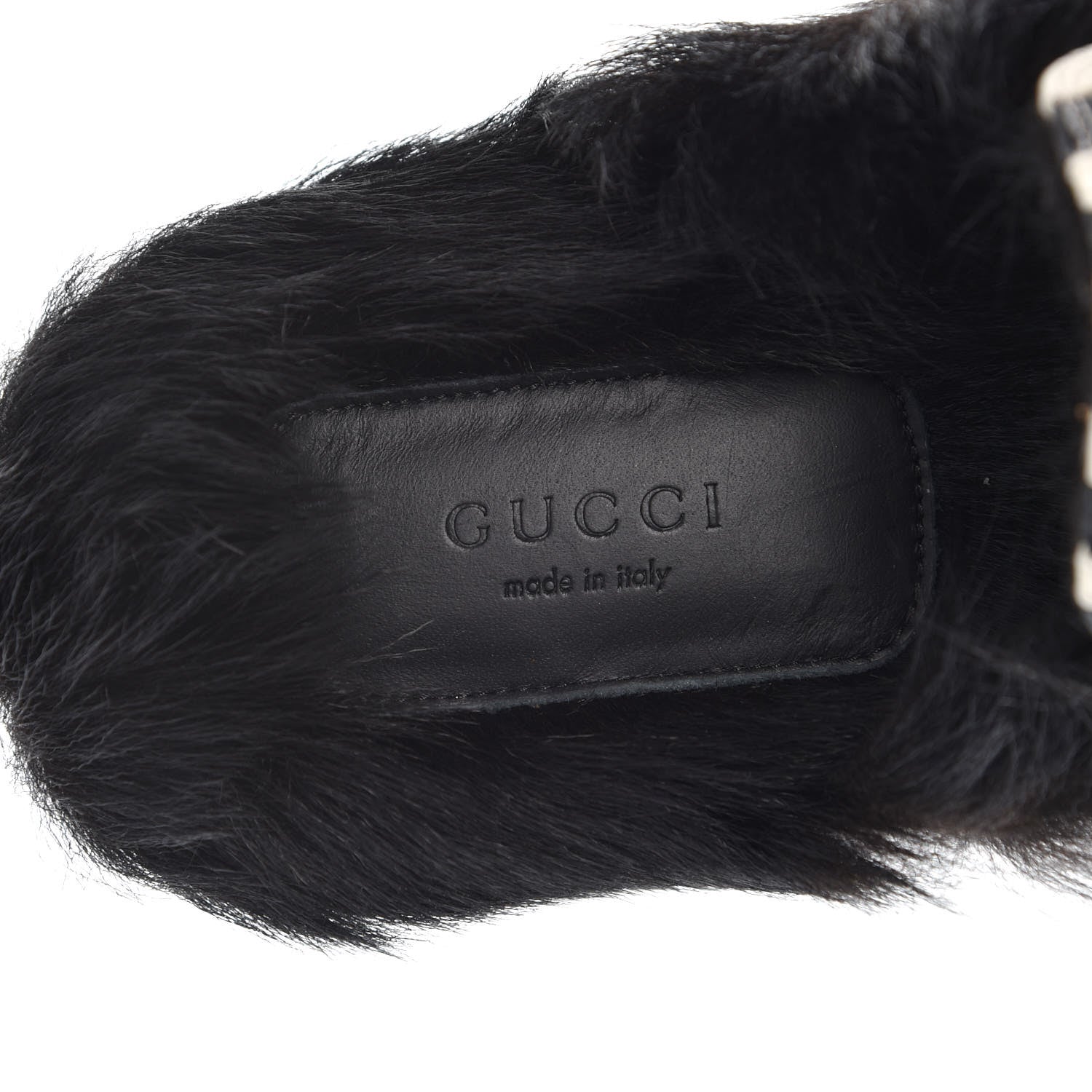Gucci Malaga Kid Fur Zebra Inlay Womens Princetown Slippers 41 Mystic White Black 7 of 10