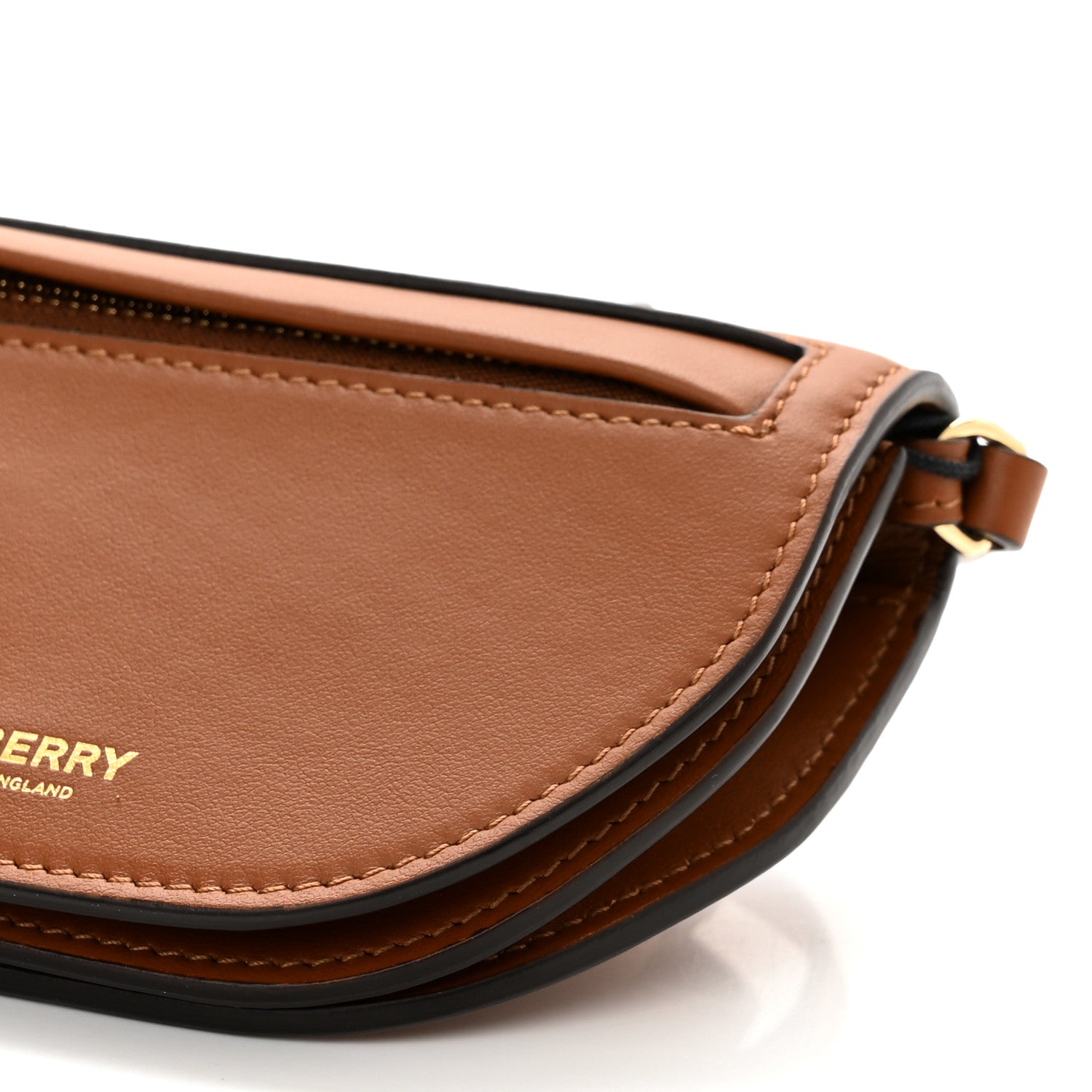 Burberry Calfskin Micro Olympia Card Case Warm Tan 9 of 9