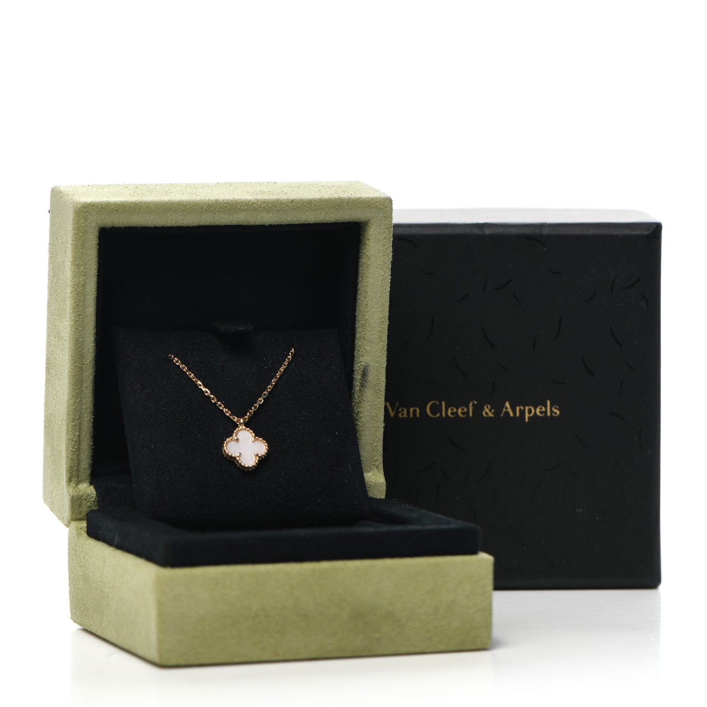 18K Yellow Gold Mother of Pearl Sweet Alhambra Pendant Necklace