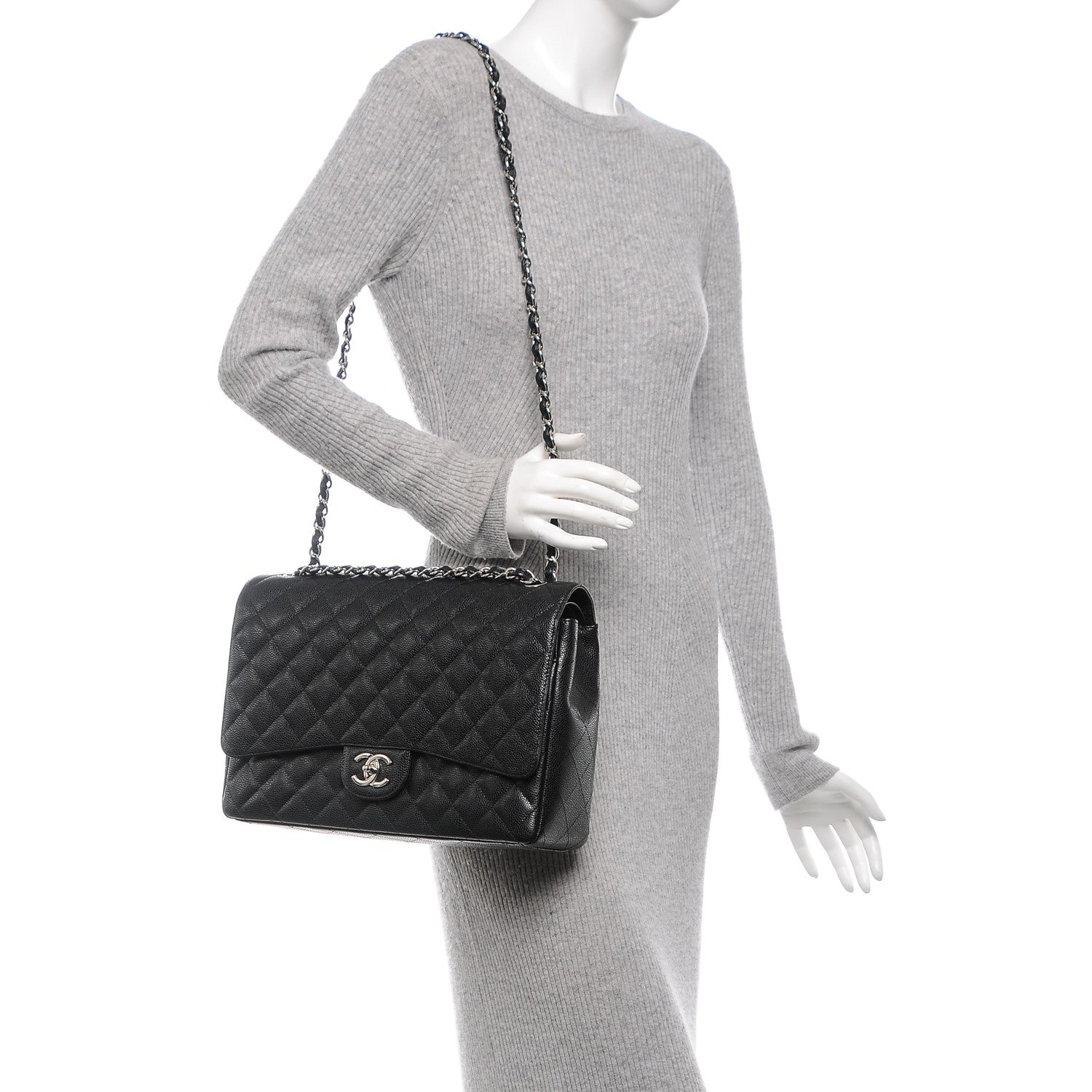 Chanel Caviar Quilted Maxi Double Flap Black 2 of 7