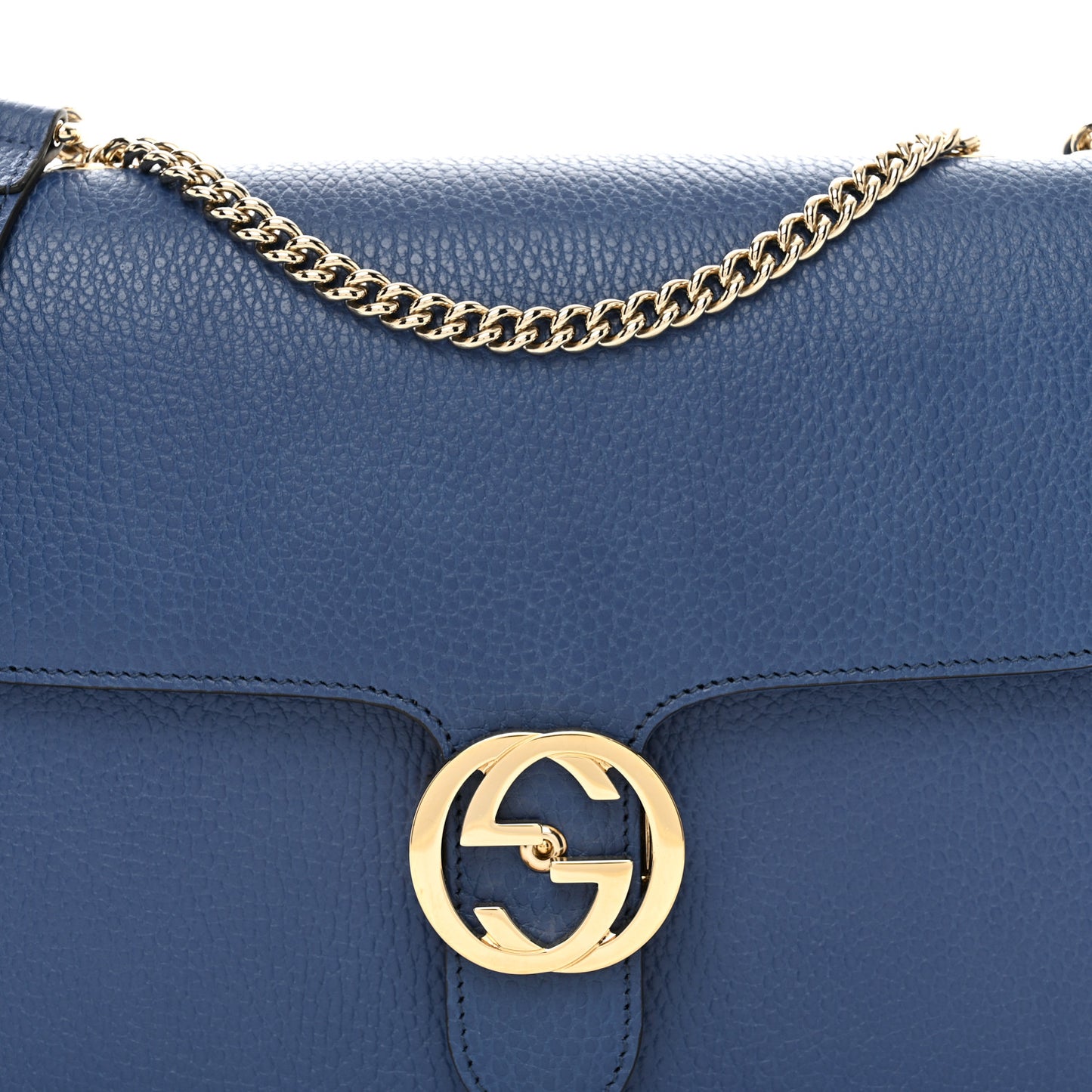 Dollar Calfskin Interlocking G Shoulder Bag Caspian