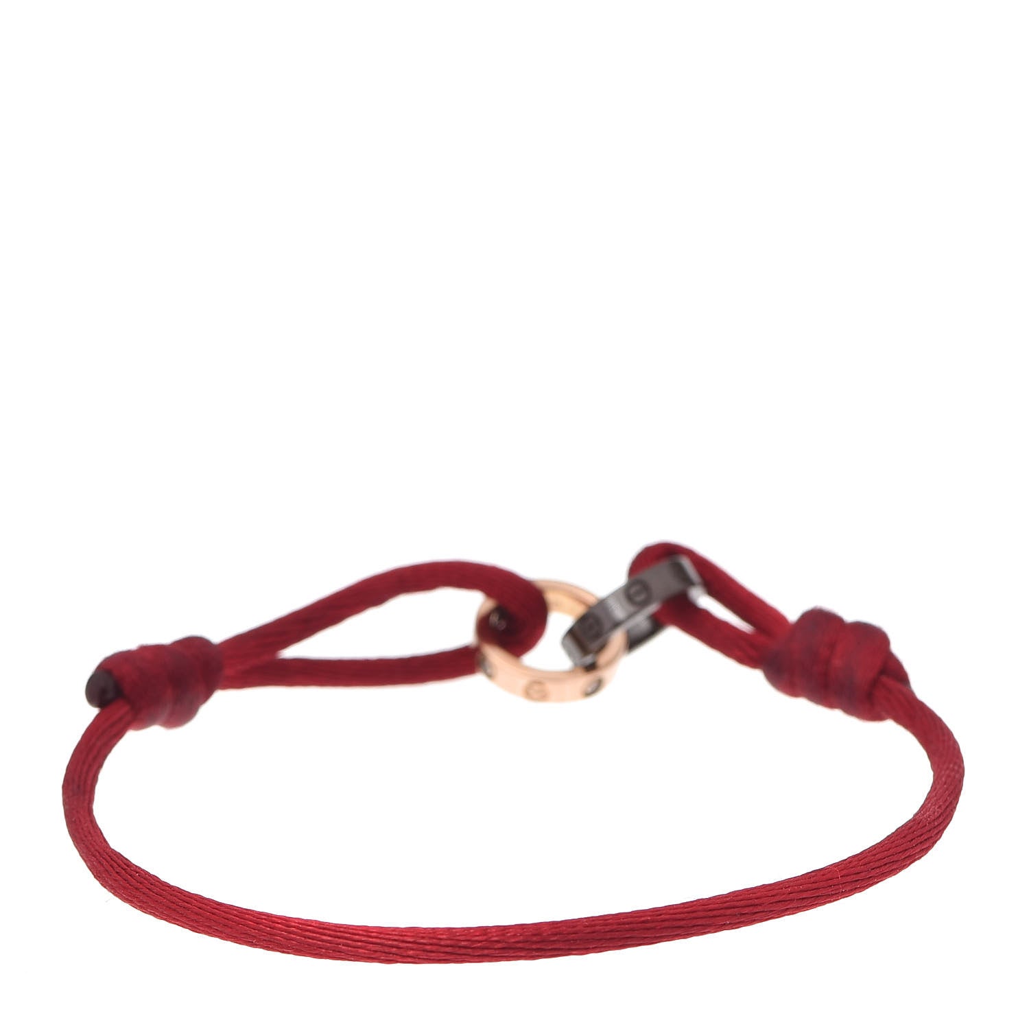Cartier 18K Pink Gold Ceramic 4 Diamond LOVE Cord Bracelet Red 3 of 5