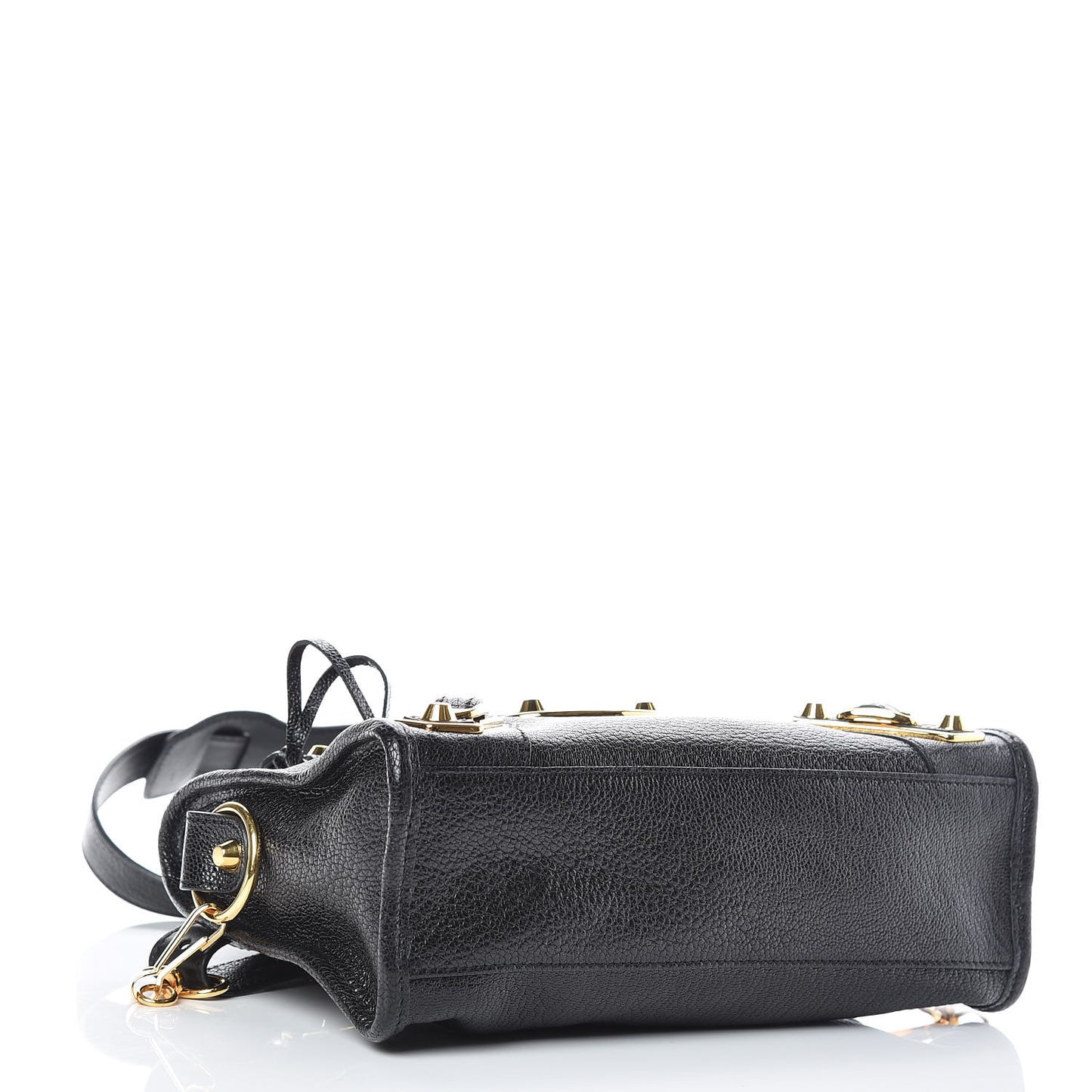 Chevre Gold Metallic Edge Hardware Mini City Black