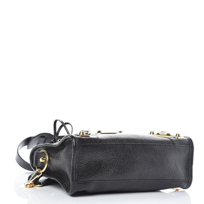 Balenciaga Chevre Gold Metallic Edge Hardware Mini City Black 4 of 9