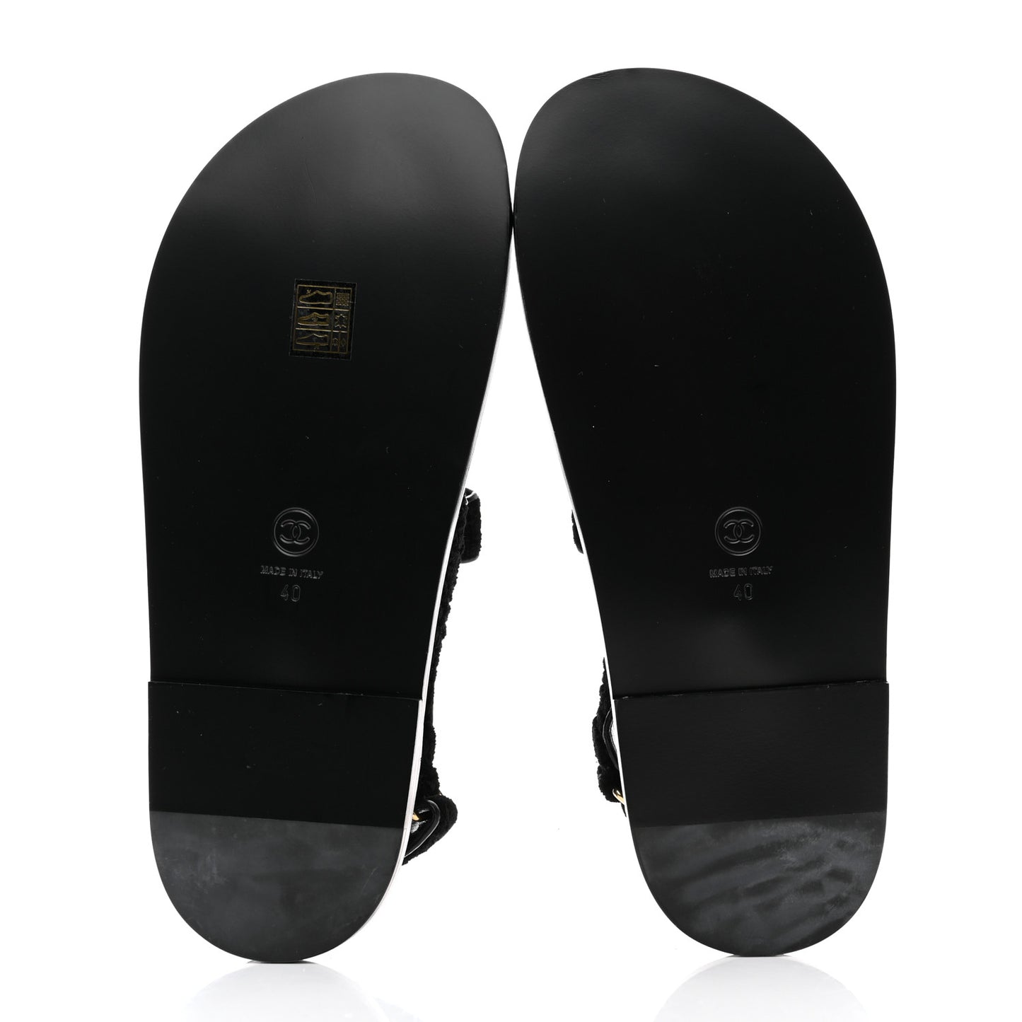 Tweed Velcro Dad Sandals 40 Black