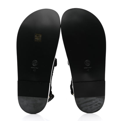 Chanel Tweed Velcro Dad Sandals 40 Black 5 of 9
