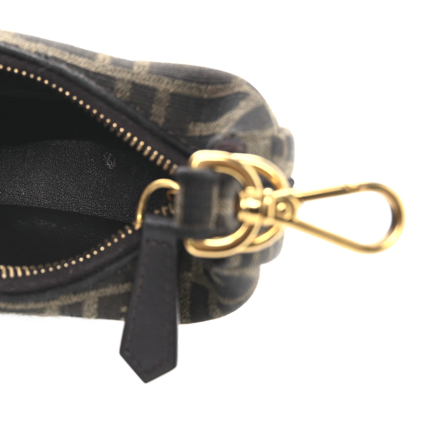 Fendi Fabric Jacquard FF 1974 Nano Fendigraphy Hobo Charm Tobacco Moro 5 of 12