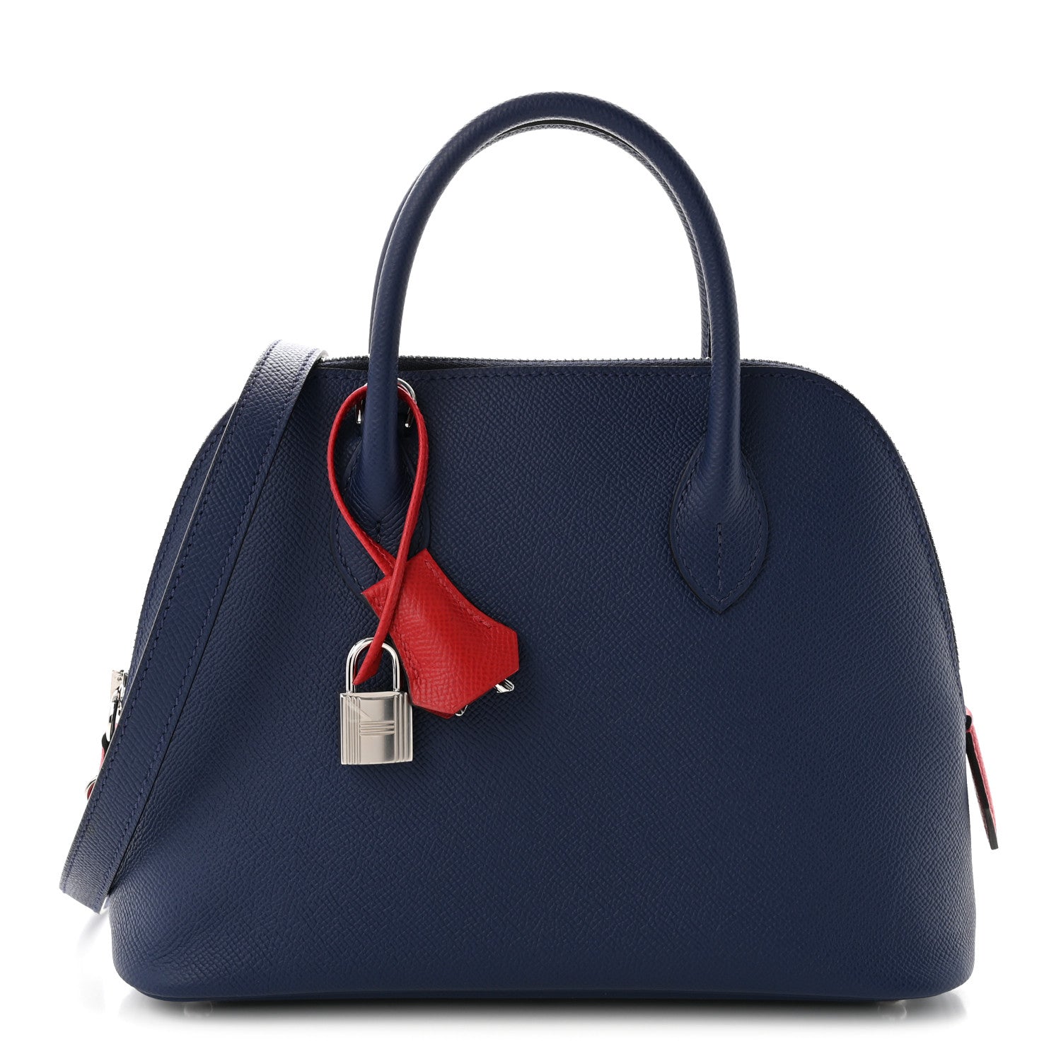 Hermes Epsom Tri-Color 1923 Bolide 25 Blue Saphir Blue Indigo Rouge Piment 1 of 11