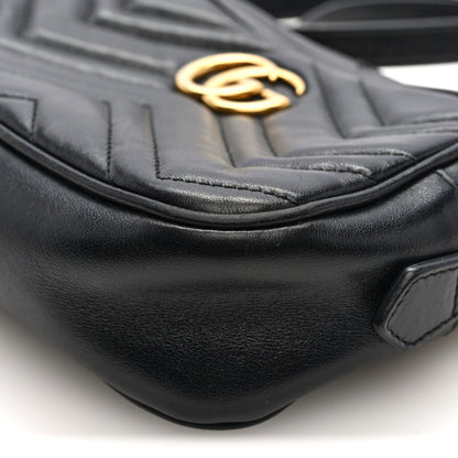 Gucci Calfskin Matelasse Mini GG Marmont Chain Shoulder Bag Black 10 of 10