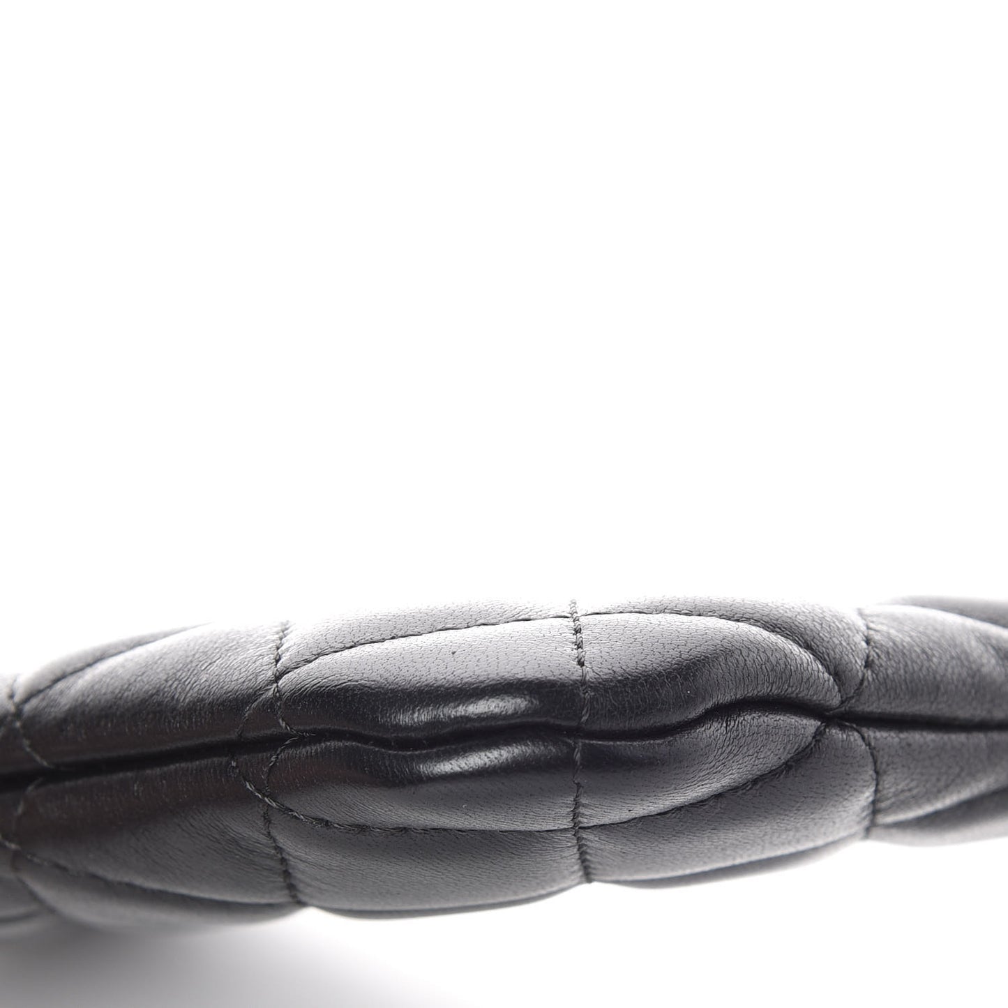 Lambskin Quilted Small Cosmetic Case Black