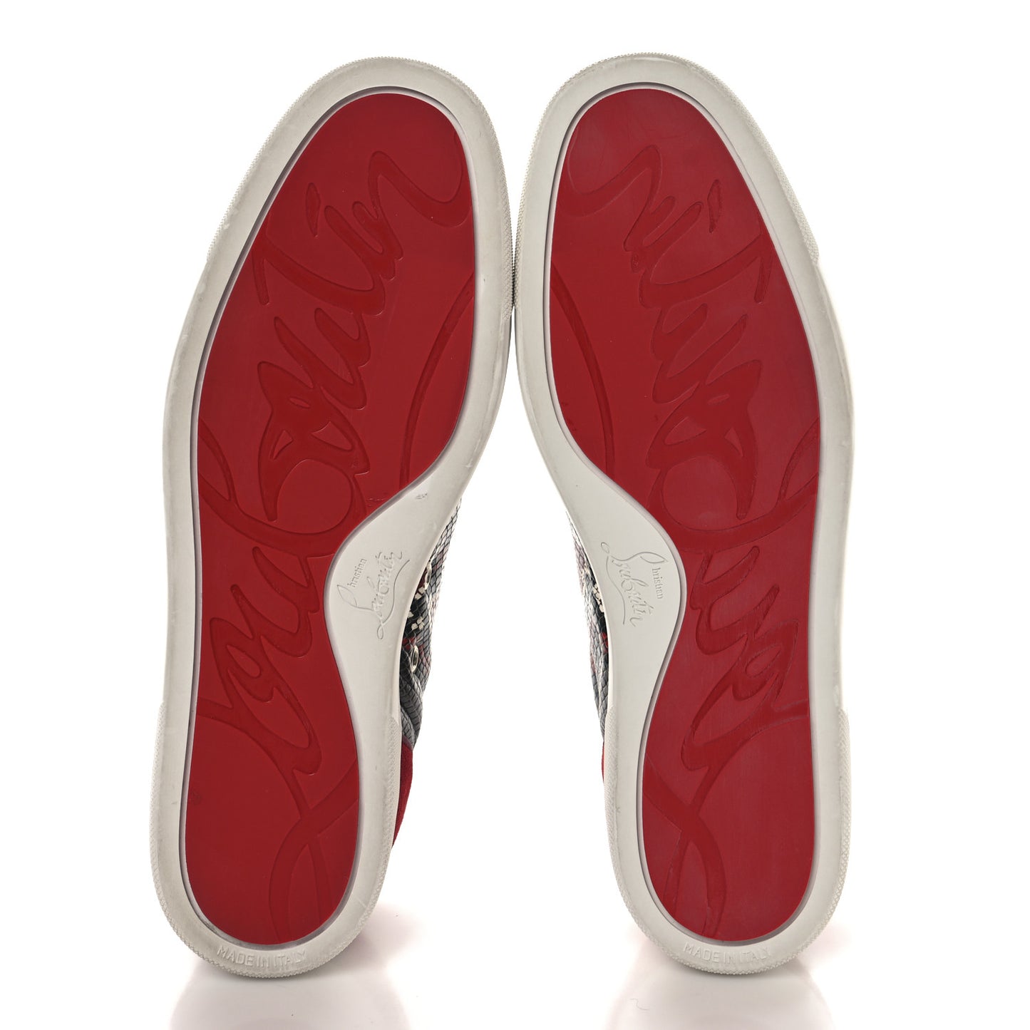 Suede Calfskin Snake Embossed Louis Junior Flat Sneakers 43 Multicolor