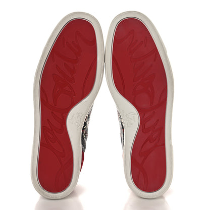 Christian Louboutin Suede Calfskin Snake Embossed Louis Junior Flat Sneakers 43 Multicolor 6 of 8