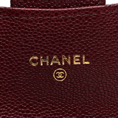 Chanel Caviar Quilted Flap Card Holder Wallet Burgundy 6 of 9